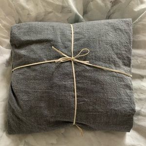 Brand New Muji Washed Cotton Fitted Sheet Dark Blue Full Size